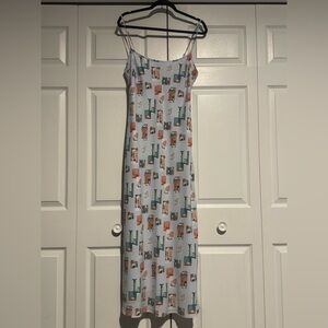 Abercrombie & Fitch Printed Midi Dress - Blue and Brown